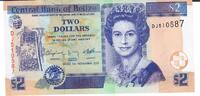 Belize 2 Dollars Banknote Geldschein -