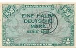 Deutschland 1/2 Mark Banknote, Deutsche Mark, B-Stempel, Bank deutscher Länder -