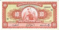 Peru 10 Soles de Oro Banknote Geldscheine -
