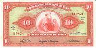 Peru 10 Soles de Oro Banknote Geldscheine -