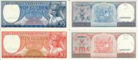 Suriname 5 10 Gulden Banknote Geldscheine 5 und 10 Gulden (unc 1963) 2 Scheine -