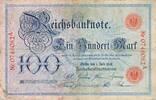 Deutschland Deutsches Reich 100 Mark, Reichsbanknote KN 7Stellig, rot Udr.-Bst.: M Serie: A -