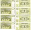 Slowenien 1 Tolar Banknote Geldscheine 1 Tolar 4 folgende Nummern (unc) 90284935-938 -