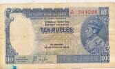 Indien 10 Rupees Reserve Bank of India , König George V. -