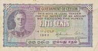 Ceylon 50 Cents König George V. -