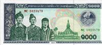 Laos 1000 Kip Banknote Geldscheine -