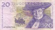 Schweden 20 Kronor Banknote Tjugo Kronor Sveriges Riksbank -