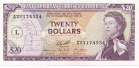 Ost Karibik / East Caribbean $ 20 Dollars Ostkaribische Staaten , L im Kreis -
