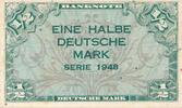 Deutschland BRD Bank Deutscher Länder 1/2 Deutsche Mark Banknote, ohne Kenn-Bst. und Serie -