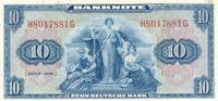 Deutschland BRD Bank Deutscher Länder 10 Deutsche Mark DM KN 7stellig, Kenn-Bst.: H, Serie G -