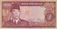 Indonesien 100 Rupiah Banknote Geldschein Seratur Rupiah Sukarno -