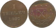 Deutschland Theler Frankfurt 1807 Judenpfennige Cu -