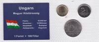 Ungarn 1 2 10 Forint Münzen Set Magyar Köztarsasag original eingeschweißt -