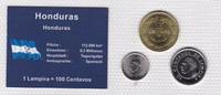 Honduras 10 20 50 Centavos Münzen Set Honduras 10 20 50 Centavos original verschweißt -