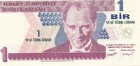 Türkei Türkiye 1 Lira 8. Emisyon 1. Tertip Yeni Bir Türk Lirasi -