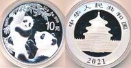 China 10 Yuan 999 Fein Silber, 30 g, Panda Bären -