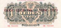Polen 1 Zloty Durch die Mitte waagerecht Aufdruck: XXXV - LECIE PRL 1944-1979 -