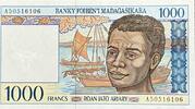 Madagaskar 1000 Francs Banknote -