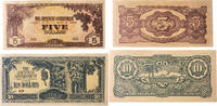 Malaya-Malaysia 5,10 Dollars Banknoten 2 Stück Lot, Japanese Occupation -