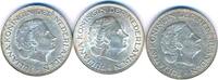 Niederlande 3x 2 1/2 Gulden 3x Silber Münzen Lot -