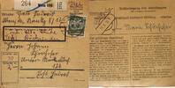 Österreich, Drittes Reich Deutschland Paketkarte 2. Weltkrieg Wien, Hadres, Bescheinigung des Empfängers -
