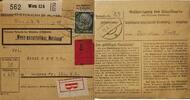 Österreich, Drittes Reich Deutschland Paketkarte 2. Weltkrieg Wien, Bescheinigung des Empfängers -