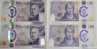 Großbritannien 2x 20 Pounds 2x folgende Sereinnummern, König Charles III. -
