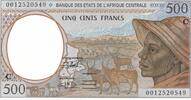 Zentralafrikanische Staaten 500 Francs Banknote Kongo -