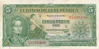 Kolumbien 5 Pesos Banknote -