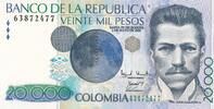 Kolumbien 20000 Pesos Banknote -