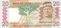 Sierra Leone 20 Leones Banknote -
