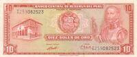 Peru 10 Soles de Oro Banknote -