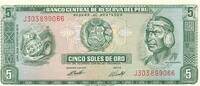 Peru 5 Soles de Oro Banknote -