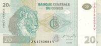 Kongo 20 Francs Banknote -