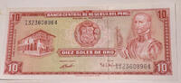Peru 10 Soles de Oro Banknote -