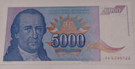 Jugoslawien 5000 Dinara Banknote -