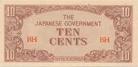 Burma,Japan. Besetzung 10 Cents Banknote -
