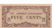 Burma,Japan. Besetzung 5 Cents Banknote -