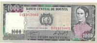 Bolivien 1000 Bolivianos Banknote -