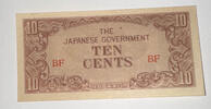 Burma, Japan. Besetzung 10 Cents Banknote -