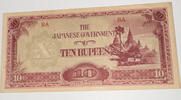 Burma, Japan. Besetzung 10 Rupien Banknote -