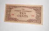 Burma, Japan. Besetzung 10 Cents Banknote -
