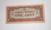 Burma, Japan. Besetzung 1 Cent Banknote -