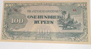 Burma, Japan. Besetzung 100 Rupien Banknote -