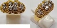 Ring Gelbgold vintage 18K Goldring 750 er Gold 0,44 Ct Damenring Brillantring Brillant Ring -