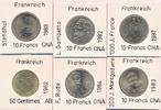 Frankreich 10 Francs 50 Centimes Lot 6 Münzen 1984 1987 -