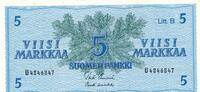 Finnland Finland 5 Markkaa Banknote -