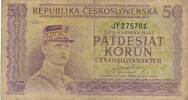 Tschechien, Czechoslovakia / Tschechoslowakei 50 Kronen Korun Banknote -