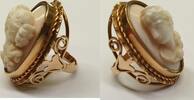 Russland Antiker Ring 583er Gold 14 K Rotgold Gemmenring Gemme Kamee Cameo Goldring -