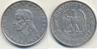 III.Reich 2 Reichsmark Friedrich Schiller Mzz. F -